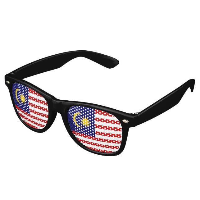 Malaysia flag retro sunglasses (Angled)