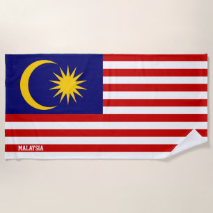 Malaysia Flag Splendid Patriotic Beach Towel