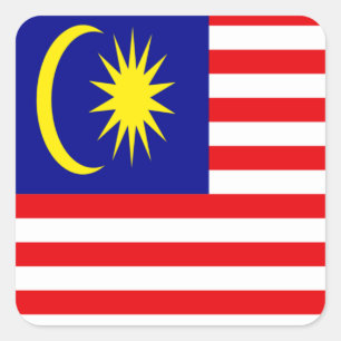 Malaysia flag square sticker