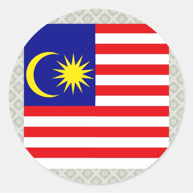 Malaysia High quality Flag Classic Round Sticker (Front)