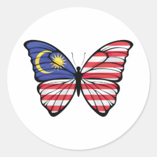 Malaysia Hypolimnas Butterfly Classic Round Sticker