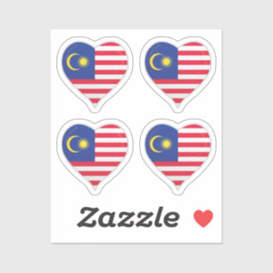 Malaysia love flag pride heart sticker