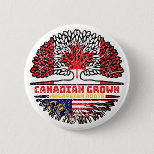 Malaysia Malaysian Canadian Canada Tree Roots Flag 6 Cm Round Badge