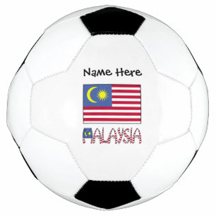 Malaysia Malaysian Flag Black Personalisation Soccer Ball