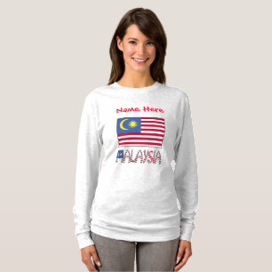 Malaysia Malaysian Flag Red Personalisation Women T-Shirt