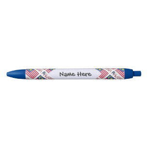 Malaysia Malaysian Flag Tiled Black Personalizatio Ink Pen