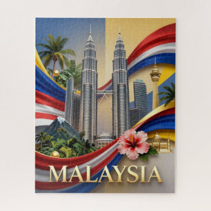 Malaysia National Flag Kuala Lumpur Heritage Jigsaw Puzzle