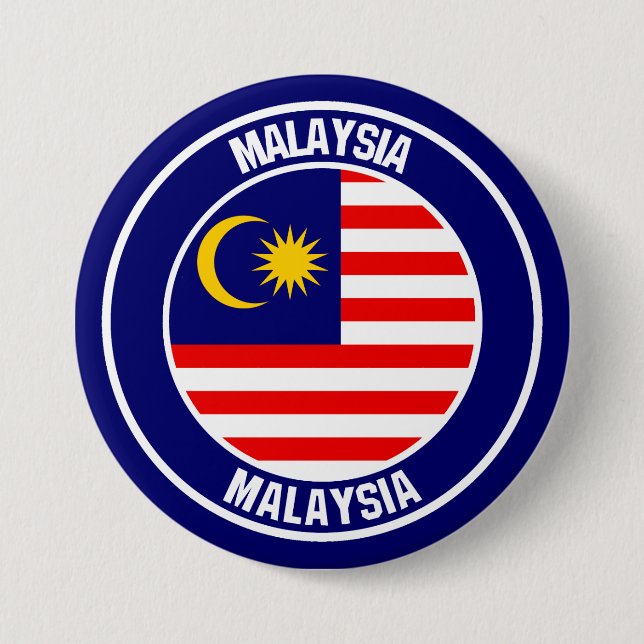 Malaysia Round Emblem 7.5 Cm Round Badge (Front)