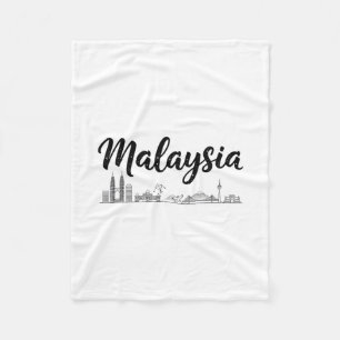 Malaysia Skyline Travel Vacation Outfits  Fleece Blanket