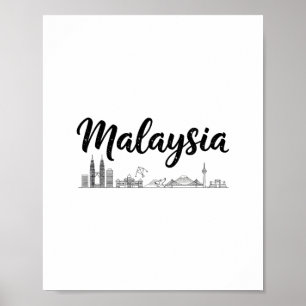 Malaysia Skyline Travel Vacation Outfits Poster