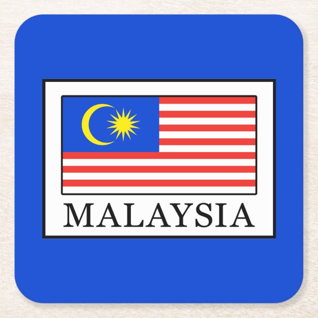 Malaysia Square Paper Coaster (Front)
