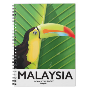 Malaysia Toucan travel poster Notebook