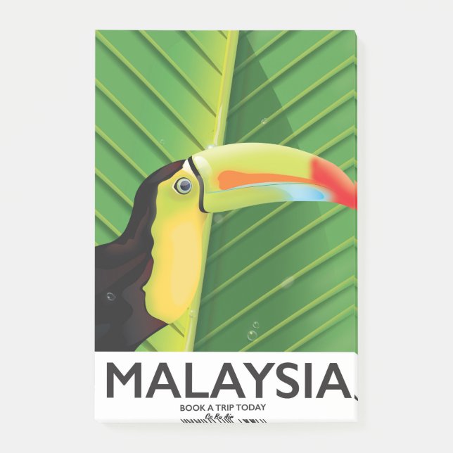 Malaysia Toucan travel poster Post-it Notes (Front)