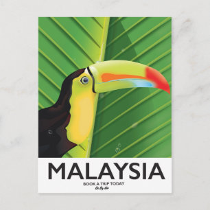 Malaysia Toucan travel poster Postcard
