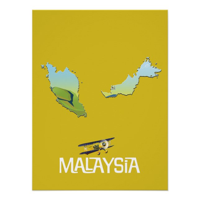 Malaysia Travel map Poster (Front)
