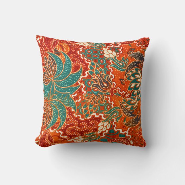 Malaysian Batik: Beautiful Art Pattern. Cushion (Front)
