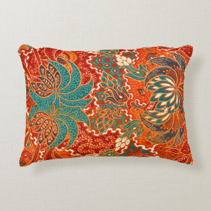 Malaysian Batik: Beautiful Art Pattern. Decorative Cushion