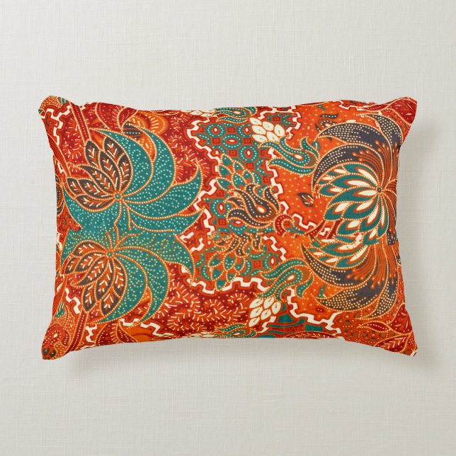 Malaysian Batik: Beautiful Art Pattern. Decorative Cushion (Front)