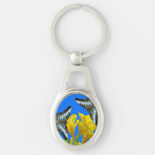Malaysian blue clipper butterflies Metal Keychain