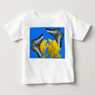 Malaysian blue clipper butterflies on Canna King Baby T-Shirt