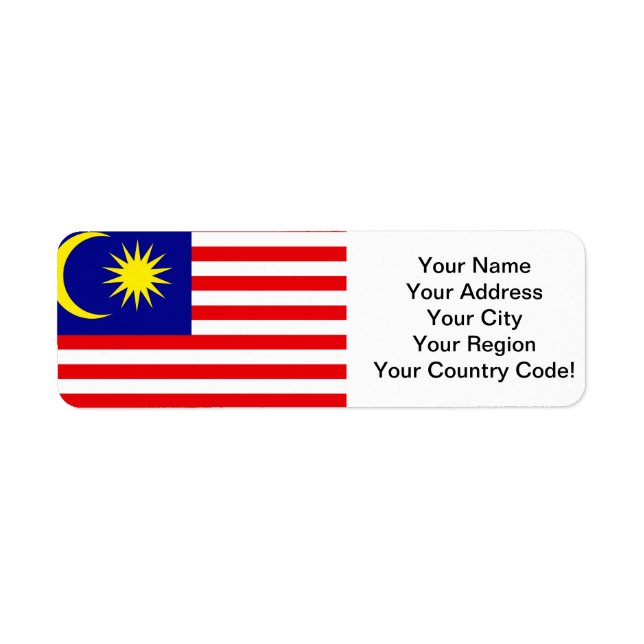 Malaysian Flag Return Address Label (Front)