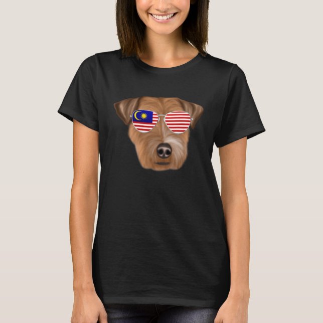Malaysian Flag Russell Terrier Dog Malaysia Pocket T-Shirt (Front)