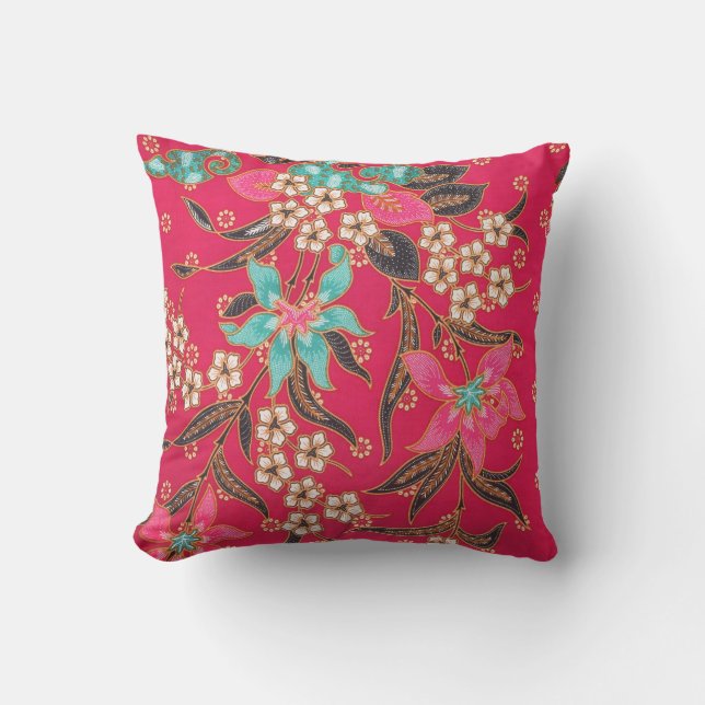 Malaysian Indonesian Batik Art Pattern Cushion (Front)