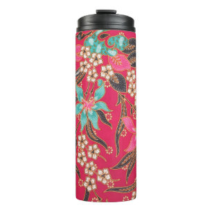 Malaysian Indonesian Batik Art Pattern Thermal Tumbler