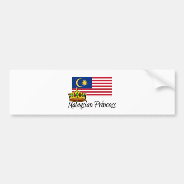 Malaysian Princess Bumper Sticker (Front)