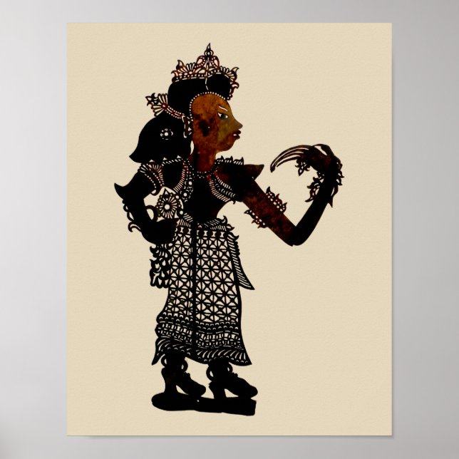 Malaysian Shadow Puppet Woman Poster (Front)