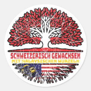 Malaysisch Schweizer Schweiz Baum Wurzel Classic Round Sticker