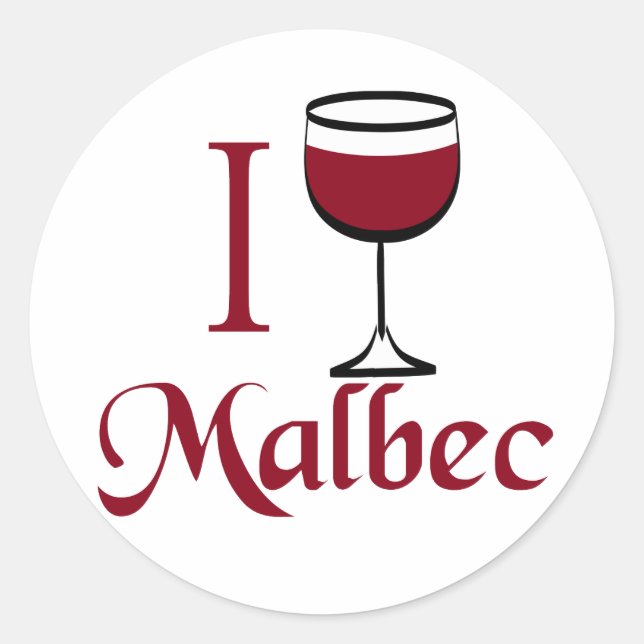 Malbec Wine Lover Gifts Classic Round Sticker (Front)