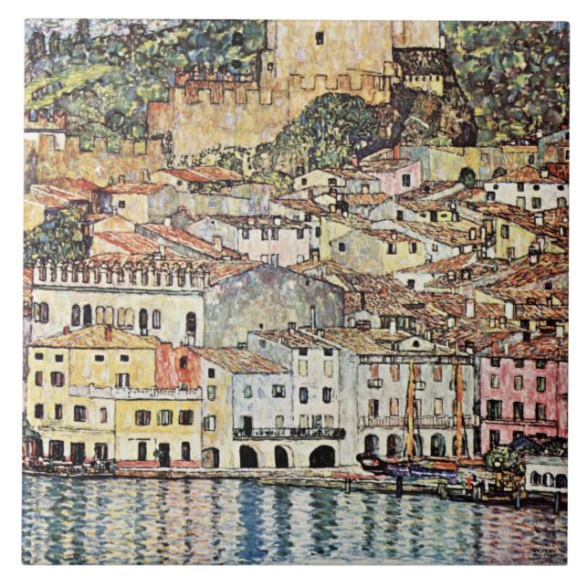 Malcesine am Gardasee by Gustav Klimt Ceramic Tile (Front)