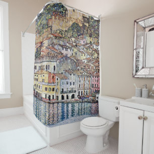 Malcesine at Lake Garda, Gustav Klimt Shower Curtain