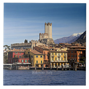 Malcesine, Italy scenic landscape Ceramic Tile