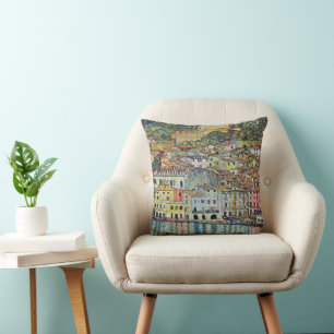 Malcesine on Lake Garda By Gustav Klimt Cushion