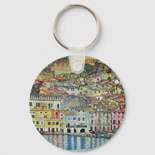 Malcesine on Lake Garda By Gustav Klimt Key Ring