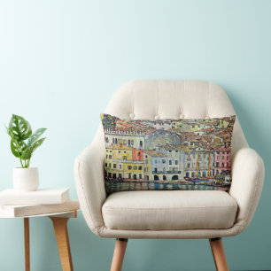 Malcesine on Lake Garda By Gustav Klimt Lumbar Cushion