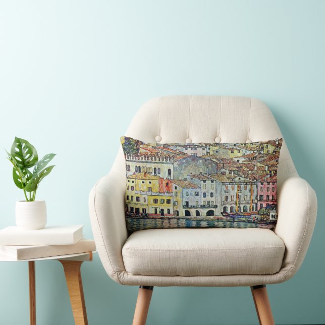 Malcesine on Lake Garda By Gustav Klimt Lumbar Cushion (Chair)
