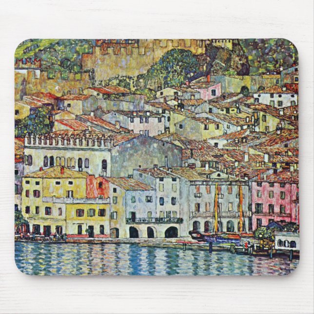 Malcesine on Lake Garda By Gustav Klimt Mouse Pad (Front)
