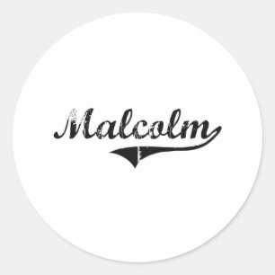 Malcolm Classic Style Name Round Sticker