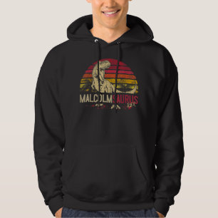 Malcolm Saurus Funny Personalised Dinosaur T Rex N Hoodie
