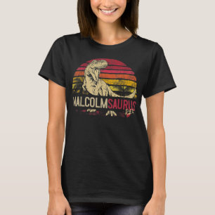 Malcolm Saurus Funny Personalised Dinosaur T Rex N T-Shirt
