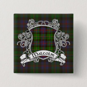 Malcolm Tartan Shield 15 Cm Square Badge