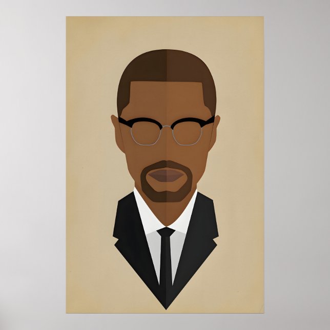 Malcolm X, Black History Makers Icon Original Poster (Front)