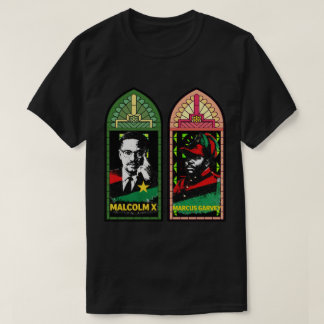 Malcolm X Marcus Garvey Pan-African stained glass T-Shirt