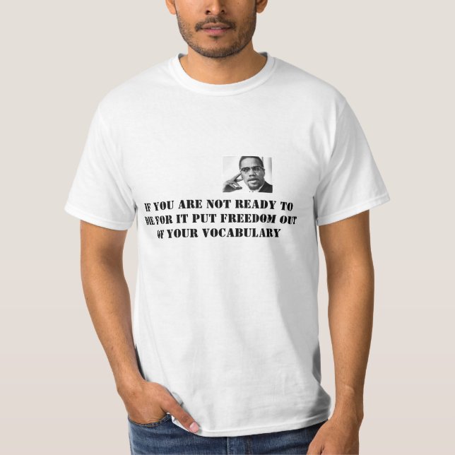 malcom x white tshirt (Front)