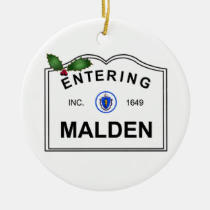 Malden MA Ceramic Ornament