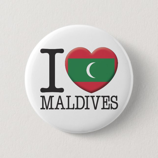 Maldives 6 Cm Round Badge (Front)