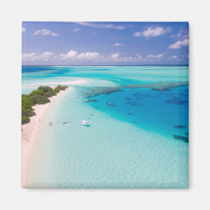Maldives, aerial view of the beach magnet